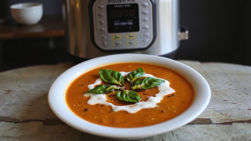 creamy pressure cooked tomato basil