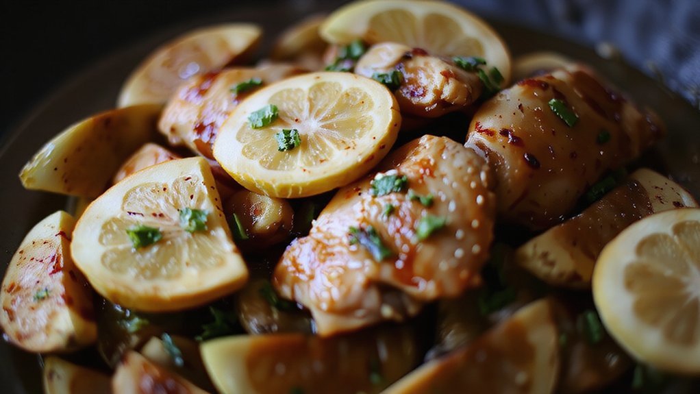 sear thighs add artichokes